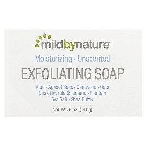 Sabonete Esfoliante com Óleos de Marula e Tamanu e Manteiga de Karité Sem Perfume 141 g - Mild By Nature