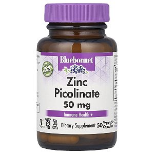 Picolinato de Zinco 50 mg 50 Cápsulas Vegetais - Bluebonnet Nutrition