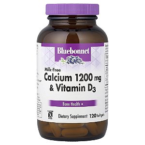 Cálcio 1200mg e Vitamina D3 120 Cápsulas Cápsulas Gelatinosas - Bluebonnet Nutrition