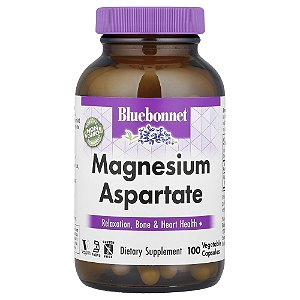 Aspartato de Magnésio 100 Cápsulas Vegetais (200 mg por Cápsula) - Bluebonnet Nutrition