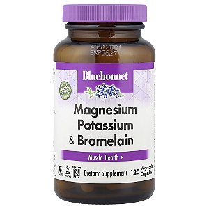 Magnésio e Potássio e Bromelaína 120 Cápsulas Vegetais - Bluebonnet Nutrition