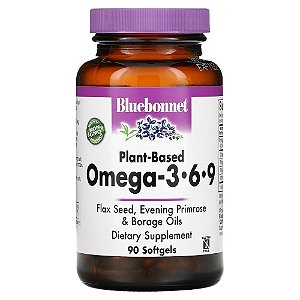 Ômega-3-6-9 à base de plantas 90 Cápsulas Gelatinosas - Bluebonnet Nutrition