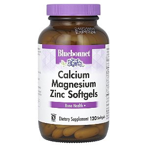 Cálcio Magnésio e Zinco 120 Cápsulas Gelatinosas - Bluebonnet Nutrition