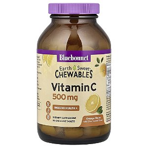 Earth Sweet Vitamina C Laranja 90 Comprimidos Mastigáveis - Bluebonnet Nutrition