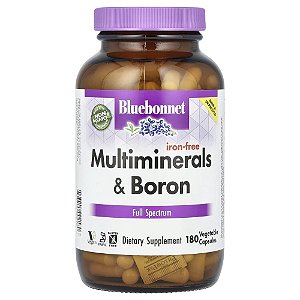 Multiminerais com Boro Sem Ferro 180 Cápsulas Vegetais - Bluebonnet Nutrition