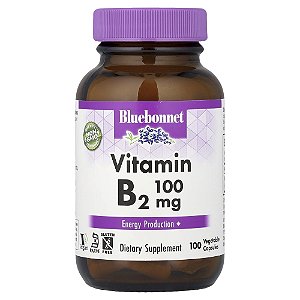 Vitamina B2 100 mg 100 Cápsulas Vegetais - Bluebonnet Nutrition