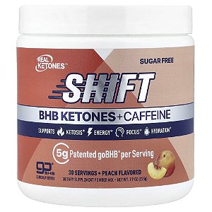 Shift Mistura de BHB Cetonas + Cafeína em Pó Pêssego 225 g - Real Ketones