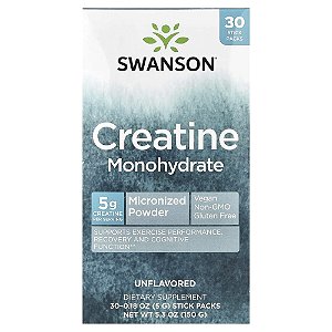 Creatina Monohidratada Sem Sabor 30 Saches 150 g - Swanson Vitamins