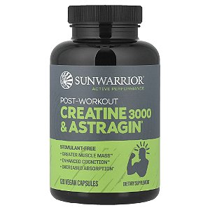 Creatina 3000 Pós-Treino e Astragin 120 Cápsulas Veganas - Sunwarrior