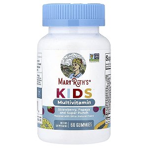 Gomas Multivitamínicas para Crianças Morango Mamão e Superponche 60 Gomas - MaryRuth's