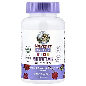Gomas Multivitamínicas Orgânicas para Crianças Mistura de Frutos Silvestres e Cereja 60 Gomas - MaryRuth's