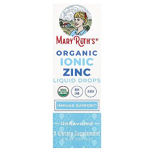 Gotas Líquidas de Zinco Iônico Orgânico Sem Sabor 120 ml - MaryRuth's