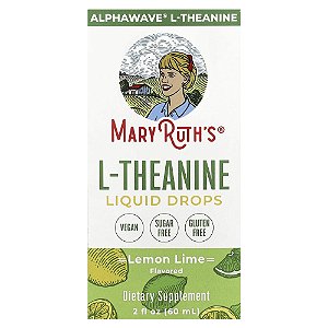 L-Theanine Líquido Gotas Limão Siciliano e Lima 60 ml - MaryRuth's