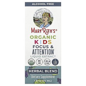Organic Infantil Extrato Líquido para Foco e Atenção Sem Álcool 1180 mg 30 ml - MaryRuth's