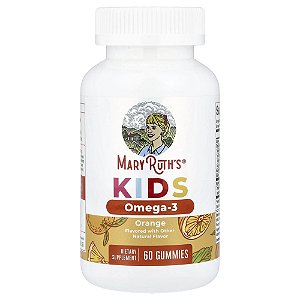Gomas de Ômega-3 para Crianças a partir de 4 Anos Sabor Laranja 60 Gomas - MaryRuth's