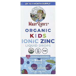 Gotas Líquidas de Zinco Iônico para Crianças de 4 a 13 Anos Frutos Silvestres 60 ml - MaryRuth's