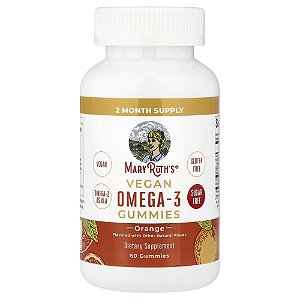 Gomas de Ômega-3 Veganas Sabor Natural de Laranja 60 Gomas - MaryRuth's
