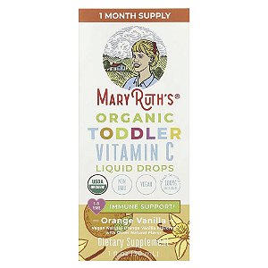 Vitamina C Orgânica em Gotas para Crianças Pequenas 1 a 3 Anos Laranja e Baunilha 30 ml - MaryRuth's