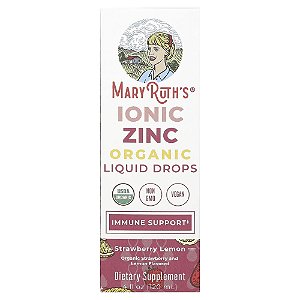 Gotas Líquidas de Zinco Iônico Orgânico Morango e Limão 3 mg 120 ml - MaryRuth's