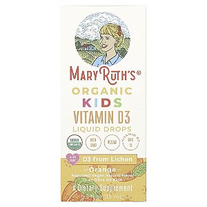 Vitamina D3 Orgânica em Gotas para Crianças 4 a 13 Anos Laranja 640 UI 15 ml - MaryRuth's