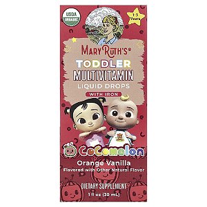 Cocomelon Multivitamínico para Crianças Pequenas Gotas Líquidas com Ferro 1 a 3 Anos Laranja e Baunilha 30 ml - MaryRuth's