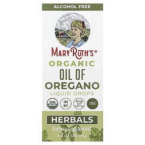 Gotas Líquidas de Óleo de Orégano Orgânicos Sem Álcool 30 ml - MaryRuth's