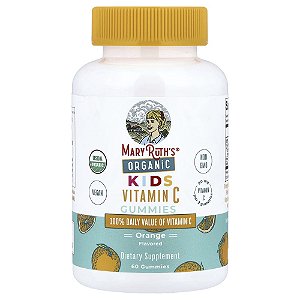 Gomas de Vitamina C Orgânicas para Crianças Laranja 60 Gomas (45 mg por Goma) - MaryRuth's
