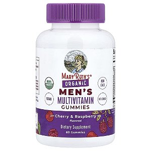 Gomas Multivitamínicas Orgânicas para Homens Cereja e Framboesa 60 Gomas - MaryRuth's