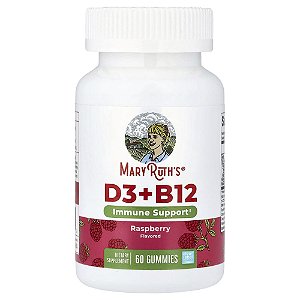 Gomas Vitamina D3 + Vitamina B12 Framboesa 60 Gomas - MaryRuth's
