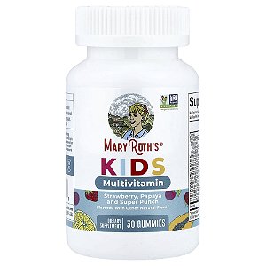 Gomas Multivitamínicas Infantis Morango Mamão e Superponche 30 Gomas - MaryRuth's
