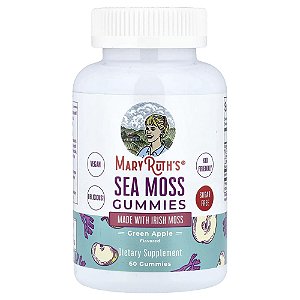 Gomas de Musgo Marinho Maçã Verde 60 Gomas (25 mg por Goma) - MaryRuth's