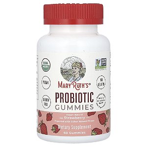 Gomas de Probióticos Morango 60 Gomas (2,5 Bilhões de UFCs por Goma) - MaryRuth's