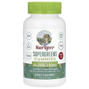 Gomas Supergreens Sem Açúcar Limão Siciliano e Laranja 60 Gomas - MaryRuth's