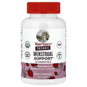 Gomas Orgânicas de Auxílio Menstrual Morango 60 Gomas - MaryRuth's