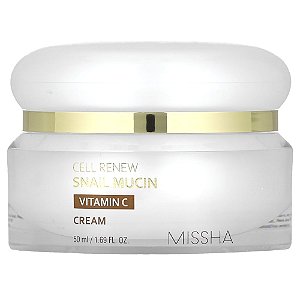 Creme Mucina de Caracol e Vitamina C Cell Renew Snail 50 ml - Missha