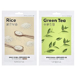 Máscara Facial Airy Fit Arroz e Chá Verde 10 Unidades de 19 g - Missha