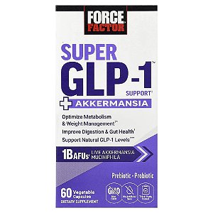 Suporte Super GLP-1 + Akkermansia 60 Cápsulas Vegetais - Force Factor