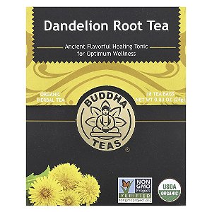 Chá Orgânico Dente-de-Leão Sem Cafeína 18 Sachês 24 g - Buddha Teas