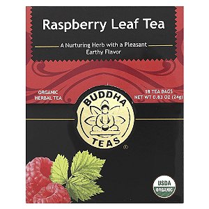 Chá Orgânico Folha de Framboesa Sem Cafeína 18 Sachês 24 g - Buddha Teas