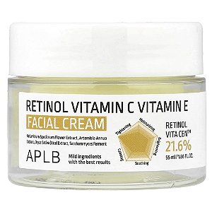 Retinol e Vitamina C Creme Facial com Vitamina E 55 ml - APLB