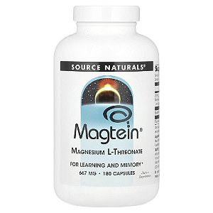 Magtein L-Treonato de Magnésio 180 Cápsulas - Source Naturals