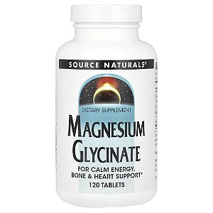Glicinato de Magnésio 120 Comprimidos - Source Naturals