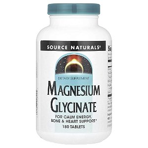 Glicinato de Magnésio 180 Comprimidos - Source Naturals