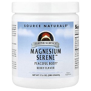 Magnésio Serene Sabor Fruto Silvestre 500 g em Pó - Source Naturals