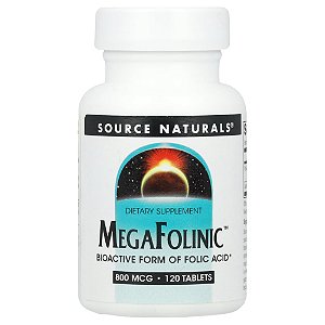 MegaFolinic 800 mcg 120 Comprimidos - Source Naturals