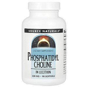 Fosfatidilcolina em lecitina 420 mg 90 Softgels - Source Naturals