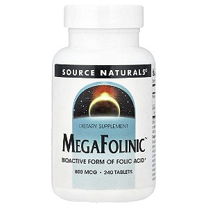 MegaFolinic 800 mcg 240 Comprimidos - Source Naturals