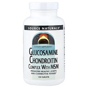 Complexo de Glicosamina e Condroitina com MSM 120 Comprimidos - Source Naturals