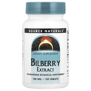 Extrato de Mirtilo Europeu 100 mg 120 Comprimidos - Source Naturals
