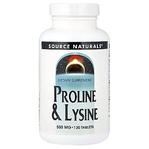 Prolina e Lisina 120 Comprimidos - Source Naturals